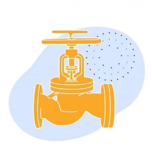 Чугунный клапан обратный фланцевый Ду 65 мм Ру 25 кгс/см2 ГОСТ 27477-87