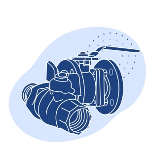 Титановый кран шаровой проходной фланцевый ДУ 150 мм РУ 25 кгс/см2 ГОСТ 9702-87